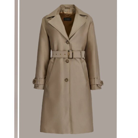 DKNY Khaki Trench Coat Size Medium - Picture 7 of 12